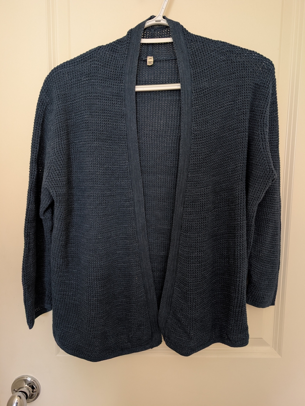 Muji Open-Front Knit Cardigan - Navy Blue